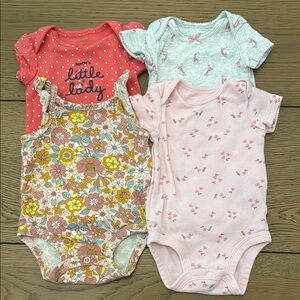 Carter's Pink and Green Bodysuits Set for Babies